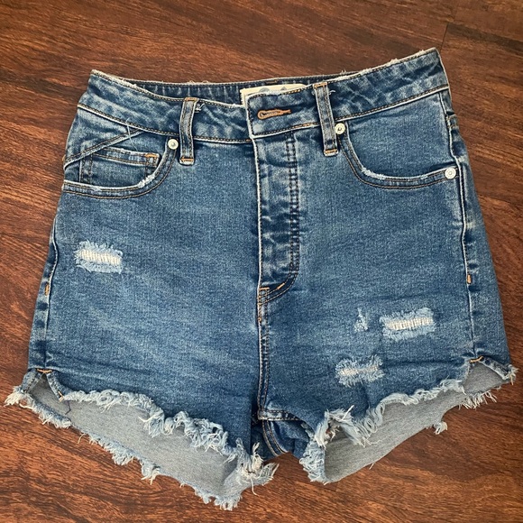 We The Free Crvy Blue Jean Shorts - Picture 1 of 4
